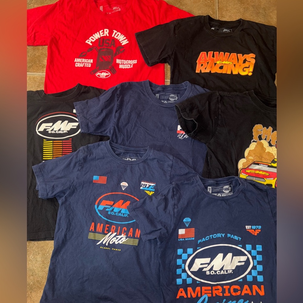 Lot of 7 Kids FMF Racing Shirts